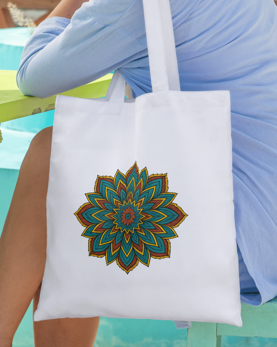 Mandala Art Tote Bag Zipper
