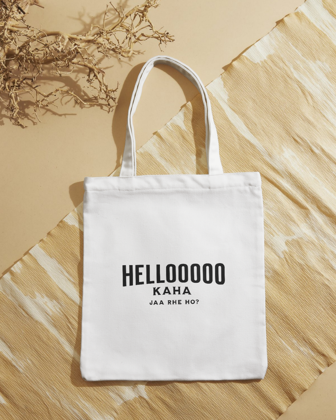 Hello Tote Bag Zipper