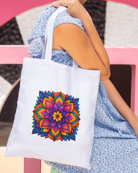 Floral Tote Bag Zipper