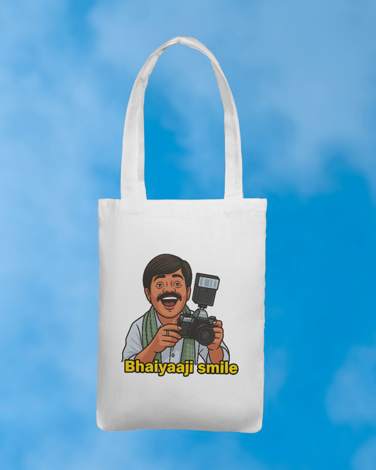 Bhaiya Ji Smile Tote Bag Zipper