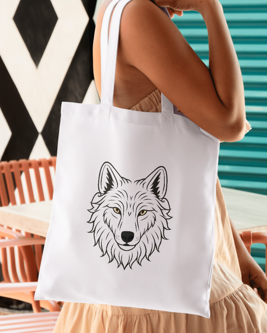 Majestic Wolf Tote Bag Zipper
